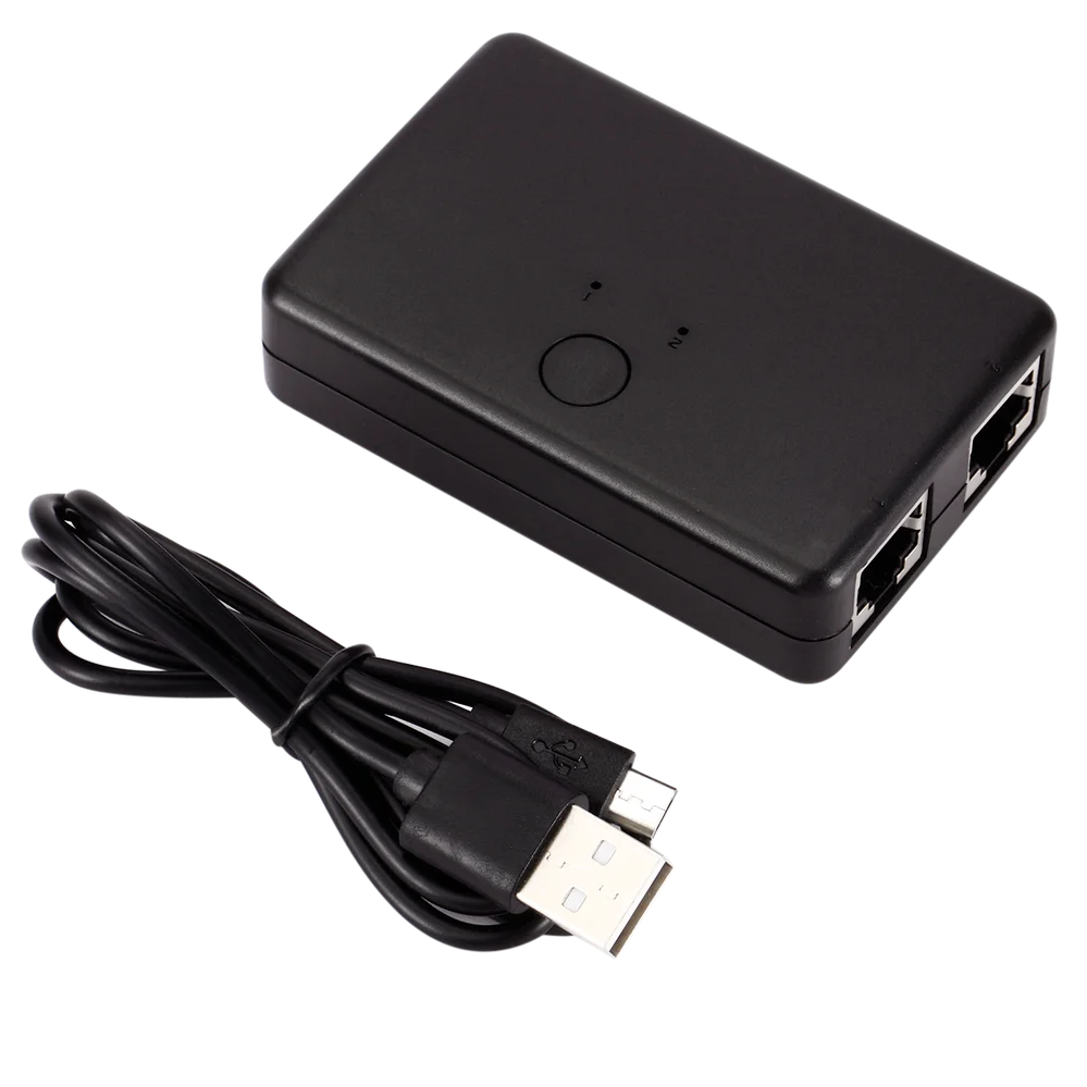 PzzPss 2 Ports RJ45 CAT6 LAN HUB Network Switch Box Selector For Laptop In 1 Out Ethernet Cable Splitter Connector |