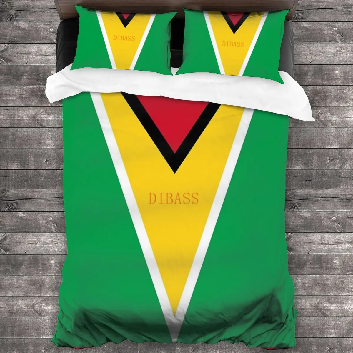

GUYANA FLAG Soft Microfiber Comforter Set with 2 Pillowcase, Quilt Cover With Zipper Closure King Size Comforter Cover