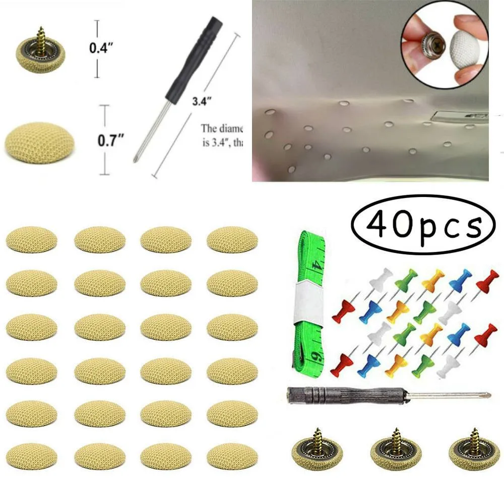 

Replacement Buckle Sagging Car roof Universal 40Pcs Beige Fix Parts Pins