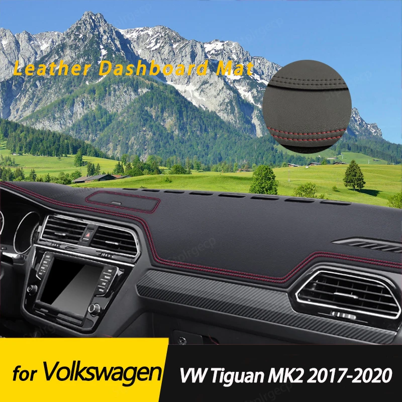 for Volkswagen VW Tiguan MK2 2017-2020 Leather Anti-Slip Mat Dashboard Cover Pad Sunshade Dashmat Protect Carpet Accessories