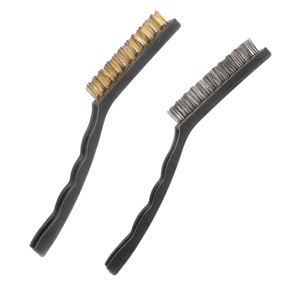 

2 Pieces Steel Wire Brushes 215mm Stainless Steel Copper Nylon Wire Brush Rust Scrub Remover Rust Cleaning Toothbrushes