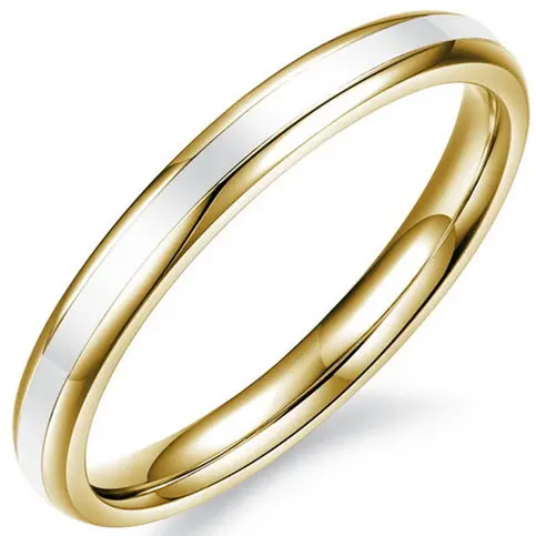 Простые парные кольца из нержавеющей стали с черной линией для женщин и мужчин