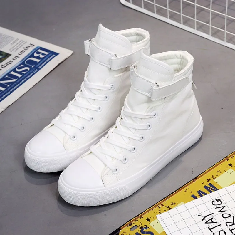 

Summer breathable canvas men's shoes pure white new versatile casual cloth shoes high top board shoes small white shoes