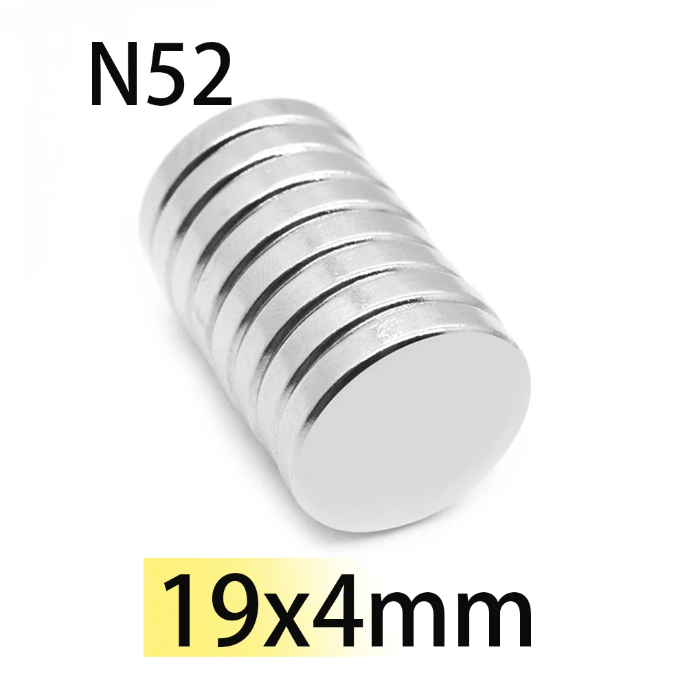 

N52 19x4mm Magnet Strong Disc NdFeB Round Neodymium Magnets Search Magnetic Powerful Industrial Motor Generator Toy Customised