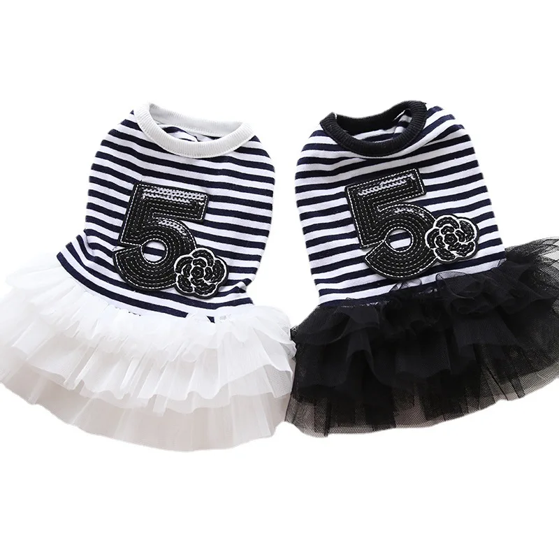 

Petstyle 22 spring/summer 5th striped breeze skirt ladies wind dog pet clothes cat skirt