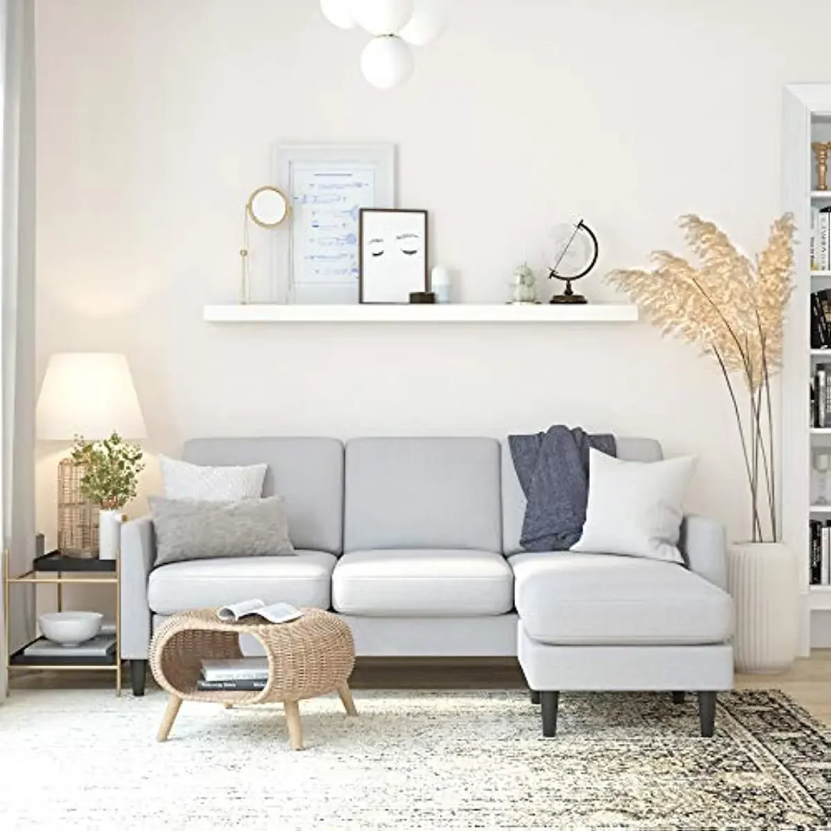 

Winston Sofa Sectional, Light Gray Linen