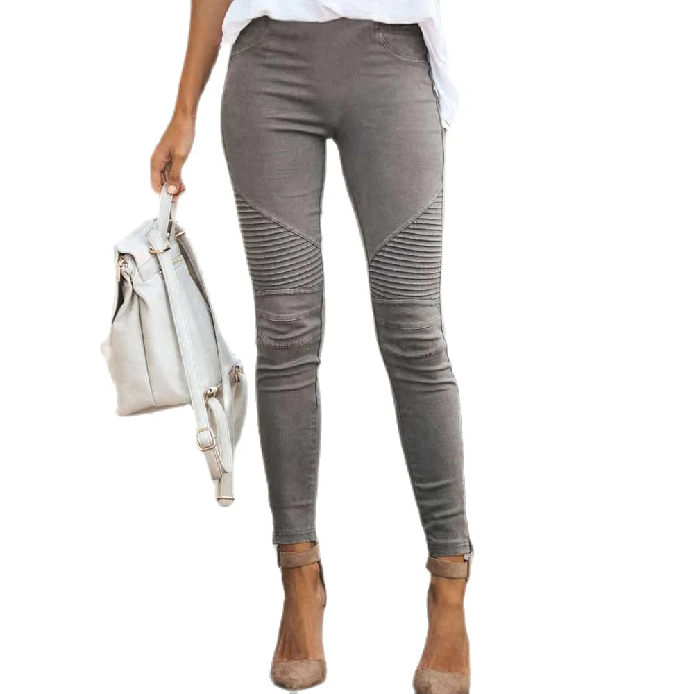 

Women Autumn Trousers High Waisted Pant Women Office Gray Chic Elegant OL Workwear Pencil Pants