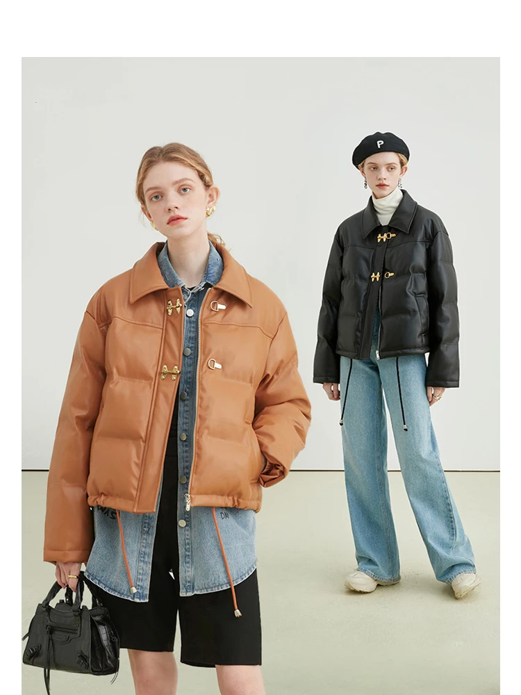 Модное женское матовое пальто из искусственной кожи новинка 2022 однотонная