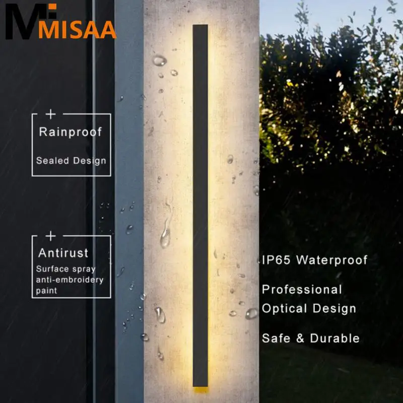 

Wall Sconce Lamp Aluminum Bedroom Bedside Villa Background Waterproof Led Strip Garden Porch Balcony Villa Decor Lighting Hot