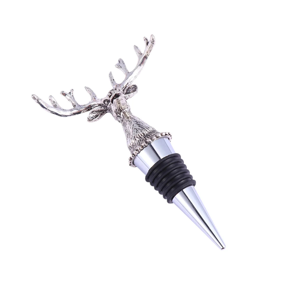 

Stopper Bottle Metal Animal Deer Head Stoppers Cork Pourer Elk Plug Rubberfitting Spout Corks Reindeer Champagne Caps Antler