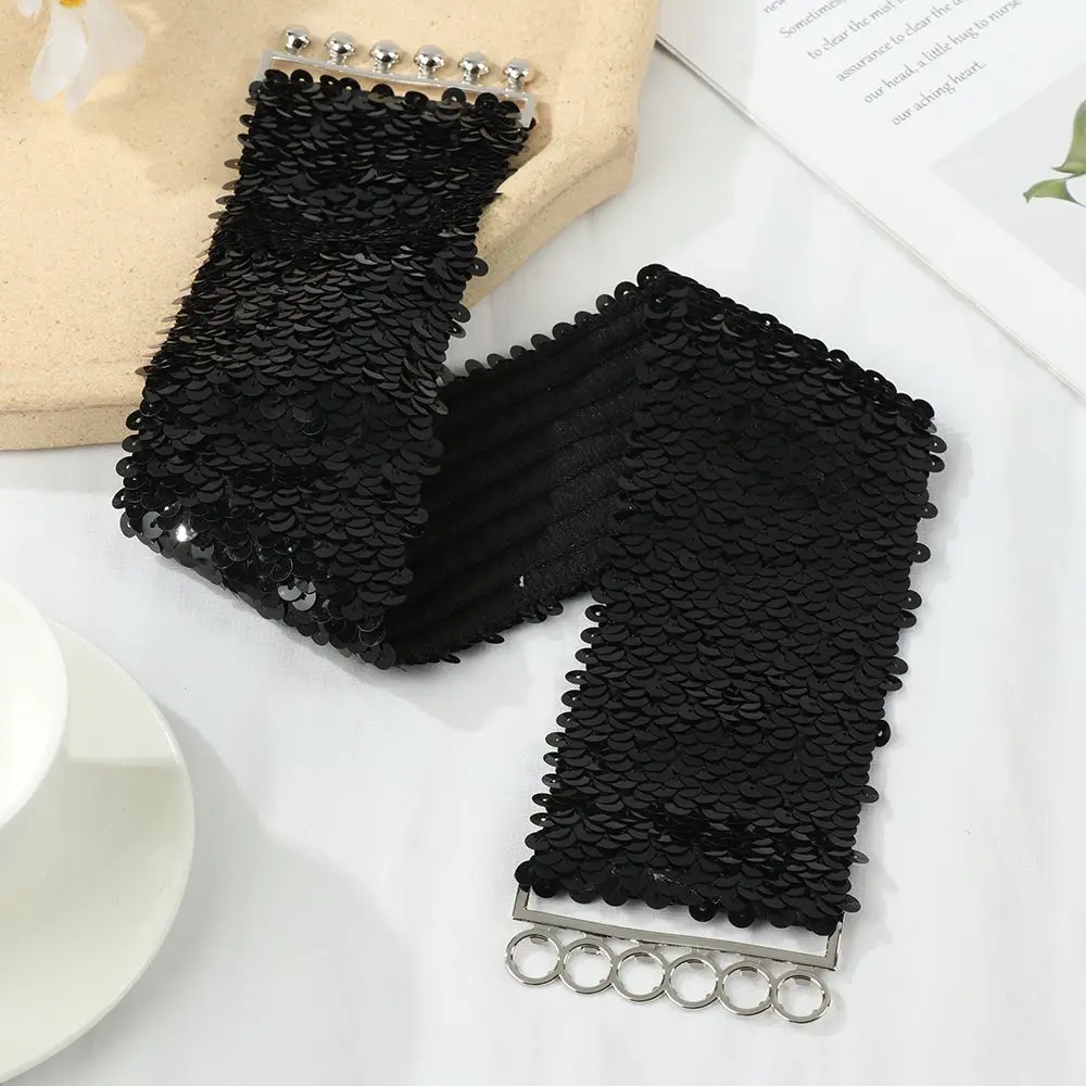 Модный Широкий Эластичный Ремень С Блестками Для Женщин Пояс Из Искусственной