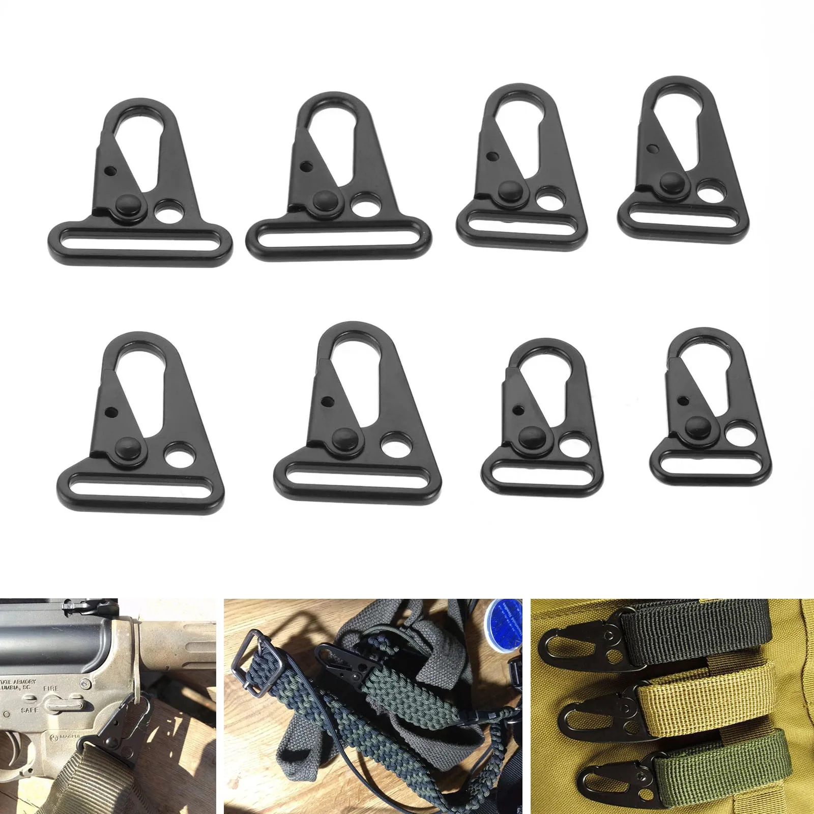 2 Pcs Sling Snap Hook Clips Rifle Strap Gun Attachment Carabiner Buckle Mini Carabiner Keychain Snap Hooks for Bag Backpack