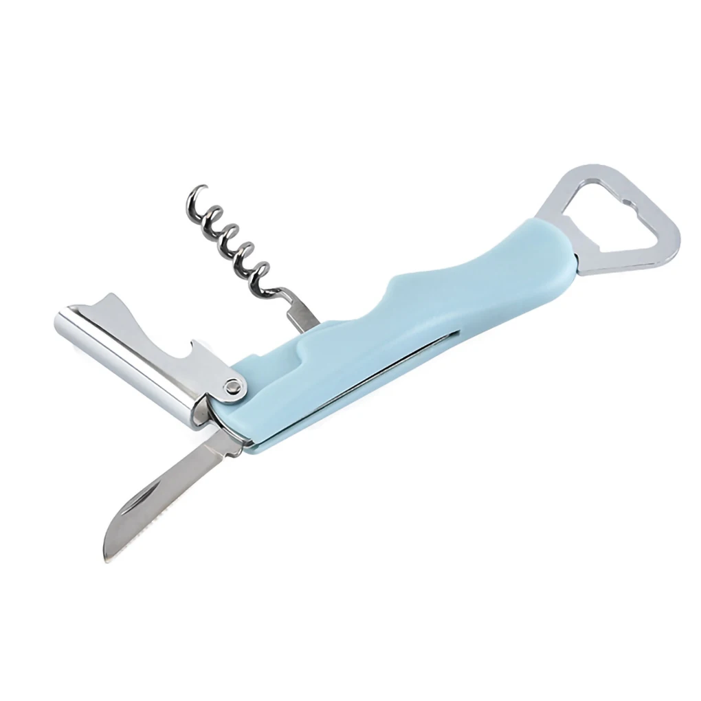 

1pcs Wine Opener Stainless Steel Corkscrew Foldable Beer Multifunctional Bottle Cap Opener Durable Kitchen Bar Tools