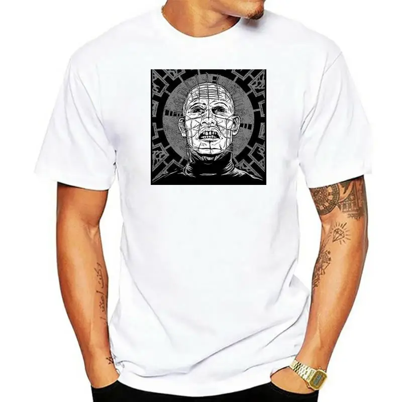 

Новинка, популярная Черная Мужская футболка Hellraiser с рисунком страха, Размеры S 3xl, летние топы
