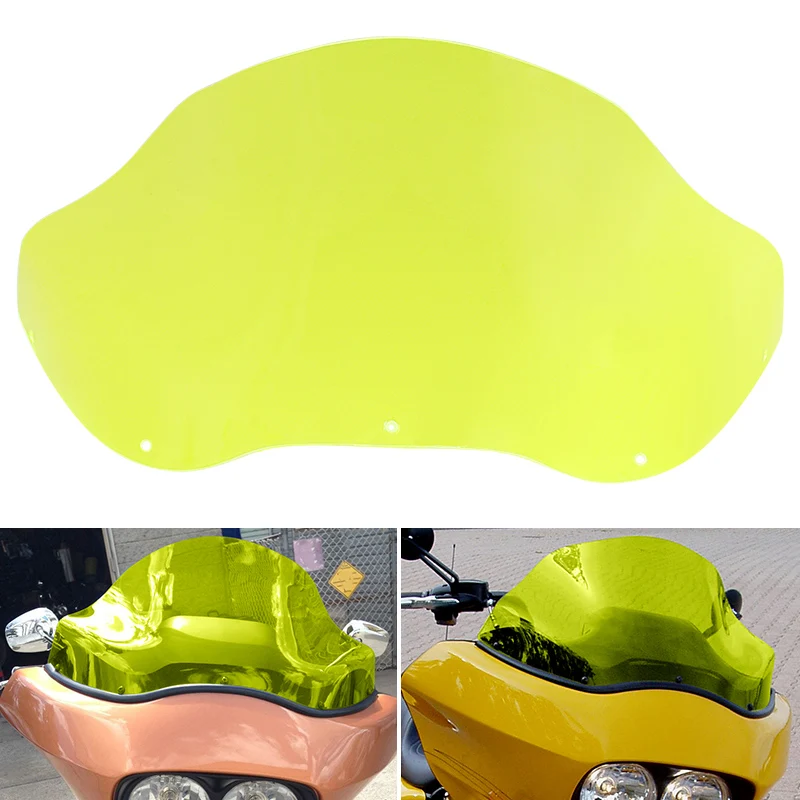 

Green Motorcycle 13" Windshield Windscreen For Harley Touring Road Glide Ultra FLTRU CVO Custom FLTR FLTRX 1998-2013