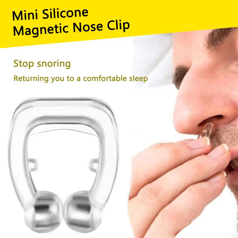 

Magnetic Anti Snore Device Silicone Stop Snoring Nose Clip Sleeping Aid Guard Tool Prevents Snoring Improve Sleep
