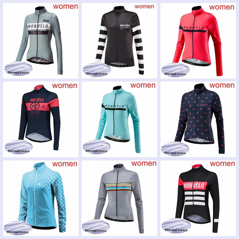 

Ropa ciclismo 2019 Winter Thermal Fleece cycling Long sleeve Jersey racing bike shirt Team Morvelo women mtb bicycle clothing L8