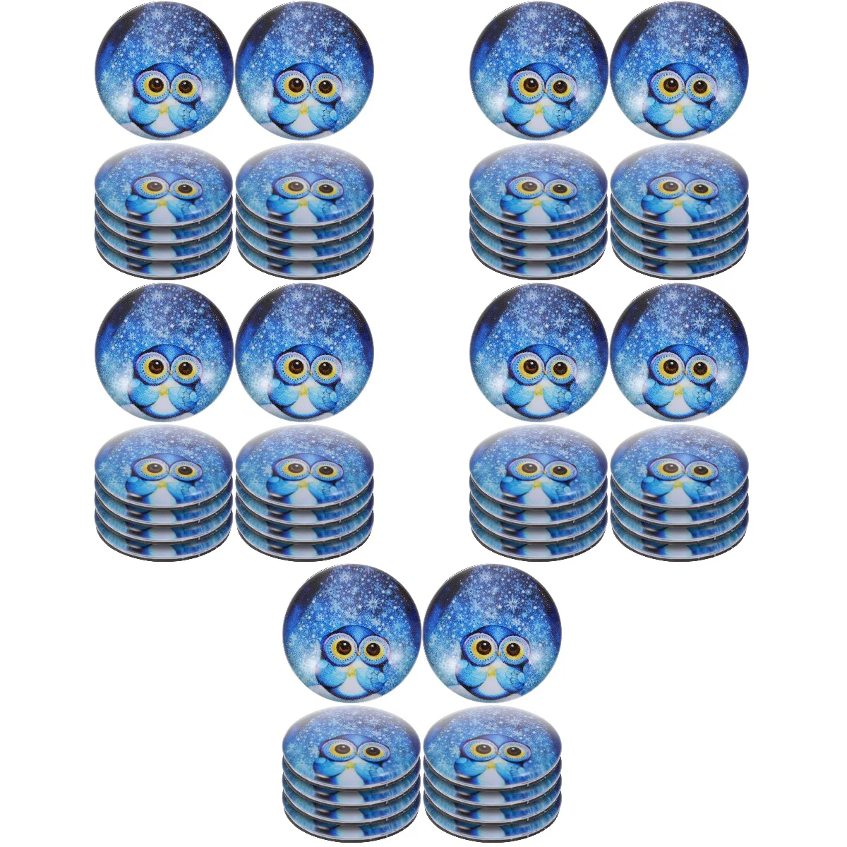 

50 Delicate Fridge Magnets Resin Refrigerator Stickers Round Shape Fridge Magnets Ornaments