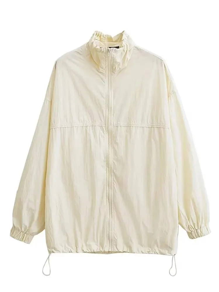 

Женская куртка-бомбер ZBZA, модные весенние куртки на молнии с карманами, пальто с длинным рукавом, Повседневная новая верхняя одежда, шикарные топы