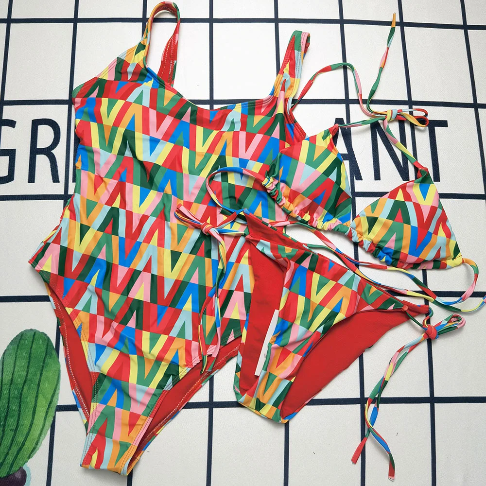 

Роскошный купальник-бикини в полоску, цельный треугольный пляжный купальник, сексуальный купальник с открытой спиной, лидер продаж, весенний купальный костюм, боди