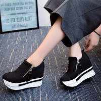 high heels sneakers women casual shoes summer spring slip on shoes for women wedges heels platform shoes women red black