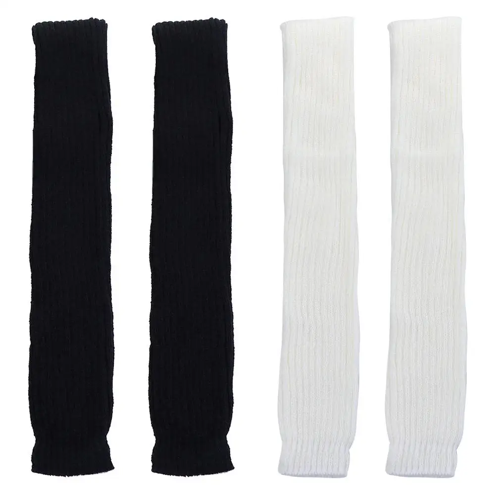 

Warm Sweet Girl Solid Color Wool Boots Cover Knitted Foot Cover Women Leg Warmers Over Knee Socks Lolita Arm Sleeves