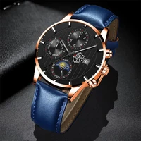 mens watchs luxury business stainless steel quartz wrist watch male leather watch calendar luminous clock reloj hombre
