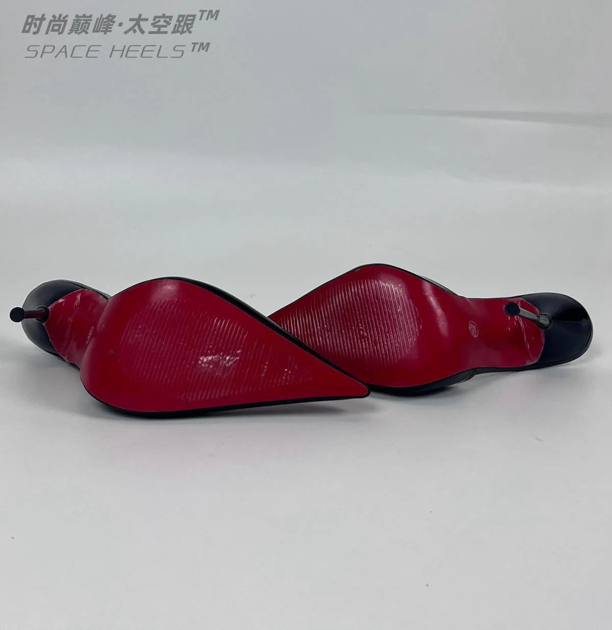 Seek Mate Space Heel 14cm European and American Customized Pointed High Heels Sexy Men's and Women's Shoes Red Sole Black Patent