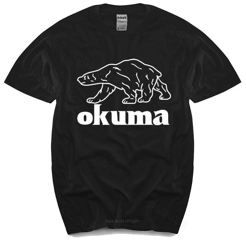 

T-shirt men O-neck hot sale Okuma Fisher Logo High Performance Men White T-Shirt new tee-shirt for men summer gift