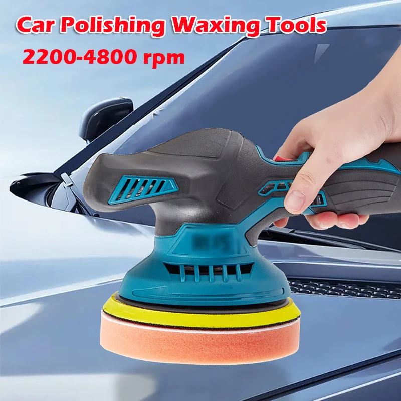 Wireless Car Waxing Machine 4800Rpm Car Automatic Polishing Waxing Sponge Wheel Polishing Plate Mini Grinding Floor Power Tool