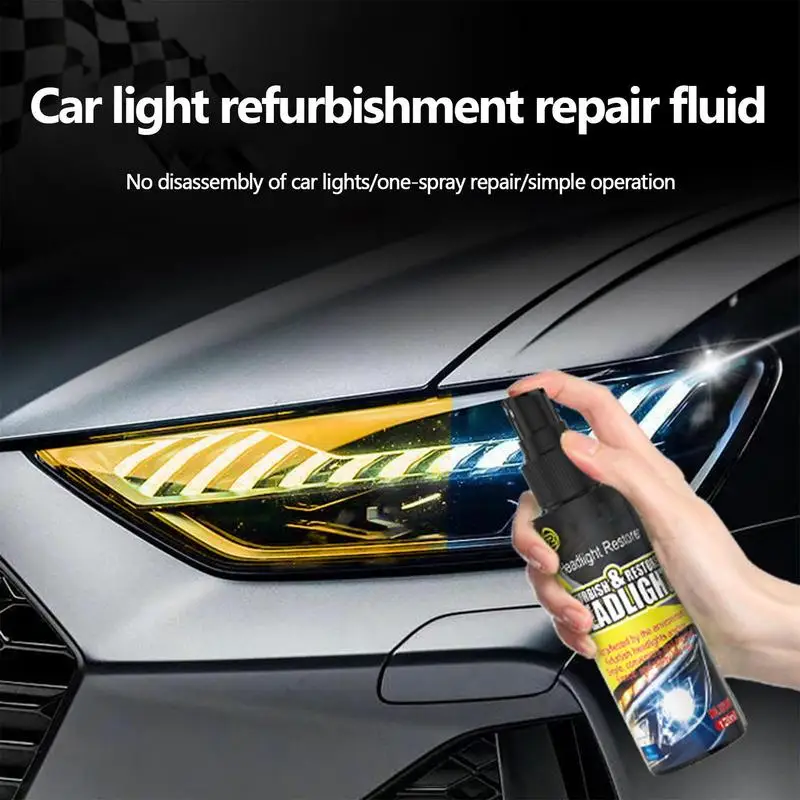 

Car Headlight Restoration Fluid Universal Auto Headlamp Polishing Agent 120ml Auto Light Scratch Remover Spray Auto Accessories