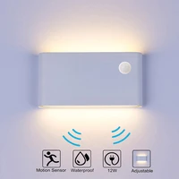 motion sensor light wall sconce lamp aluminum wall mounted black white 12w bedroom bedside lights for home wall decor