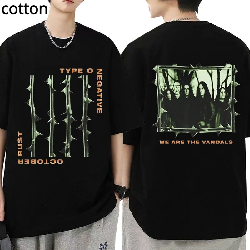 

Type O Negative October Rust T-shirt Gothic Metal Rock Band T Shirt Summer Men's Cotton Oversized Vintage Short Sleeve T-shirts