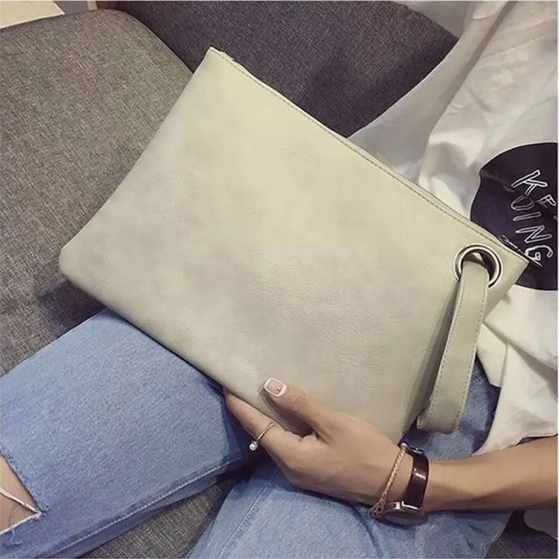 Retro Leather Wristlet Clutch Purses Wallet For Women Large-Capacity Women'S Evening Bag Female Dinner Bag Clutch Envelope Bag