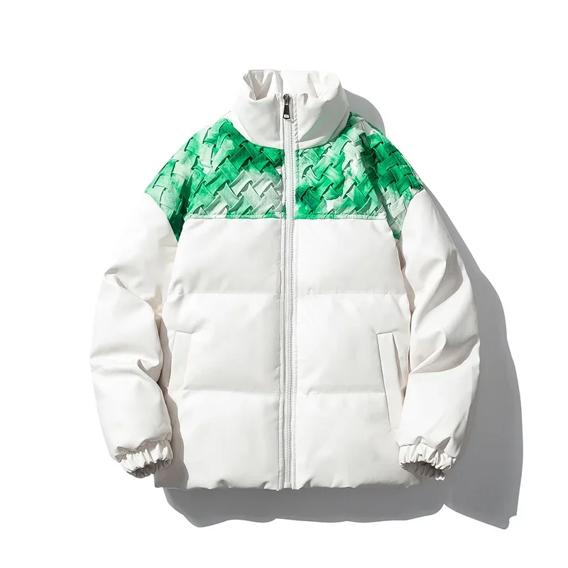 Модная мужская куртка-пуховик свободного кроя с воротником-стойкой повседневное