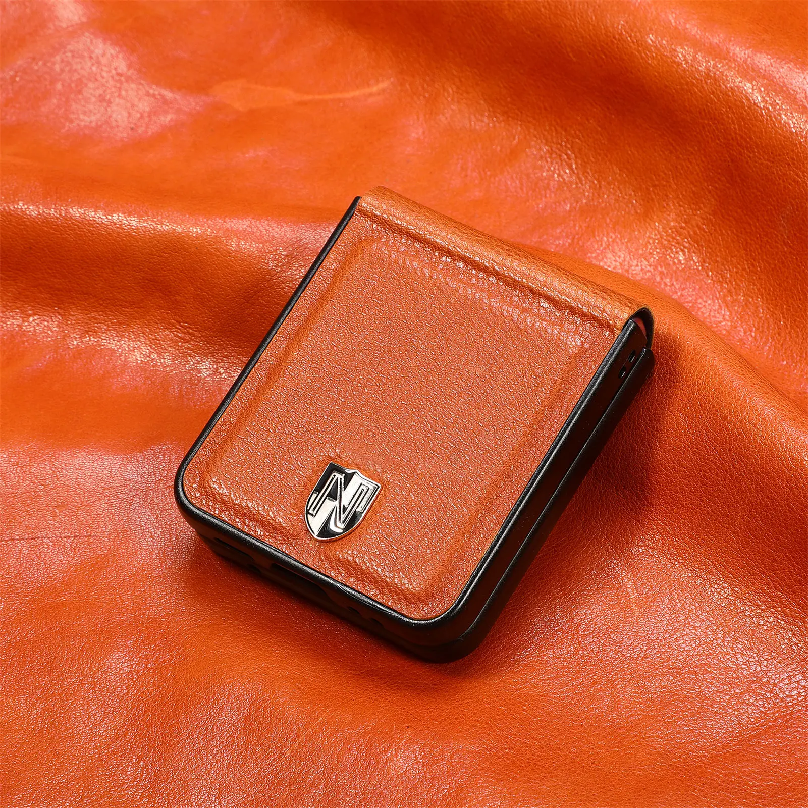 Cow Leather Phone Case For Samsung Z Flip 4 Luxury Shockproof Folding Screen Cover Drop Proof For Galaxy zFlip3