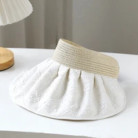 cokk summer hats for women empty top 15cm wide brim double sided sun hat female sunshade breathable casual sunhat korean gorro