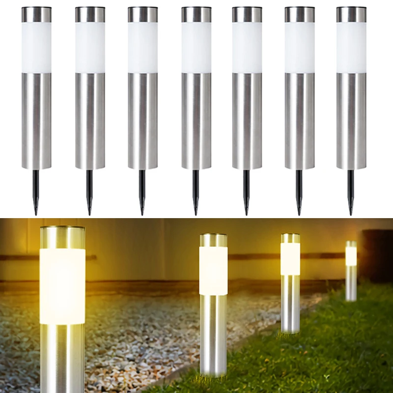 

Stainless Steel Solar LED Lawn Light Outdoor Waterproof Garden Lawn Light Landscape Lights Garden Road Decorative Light