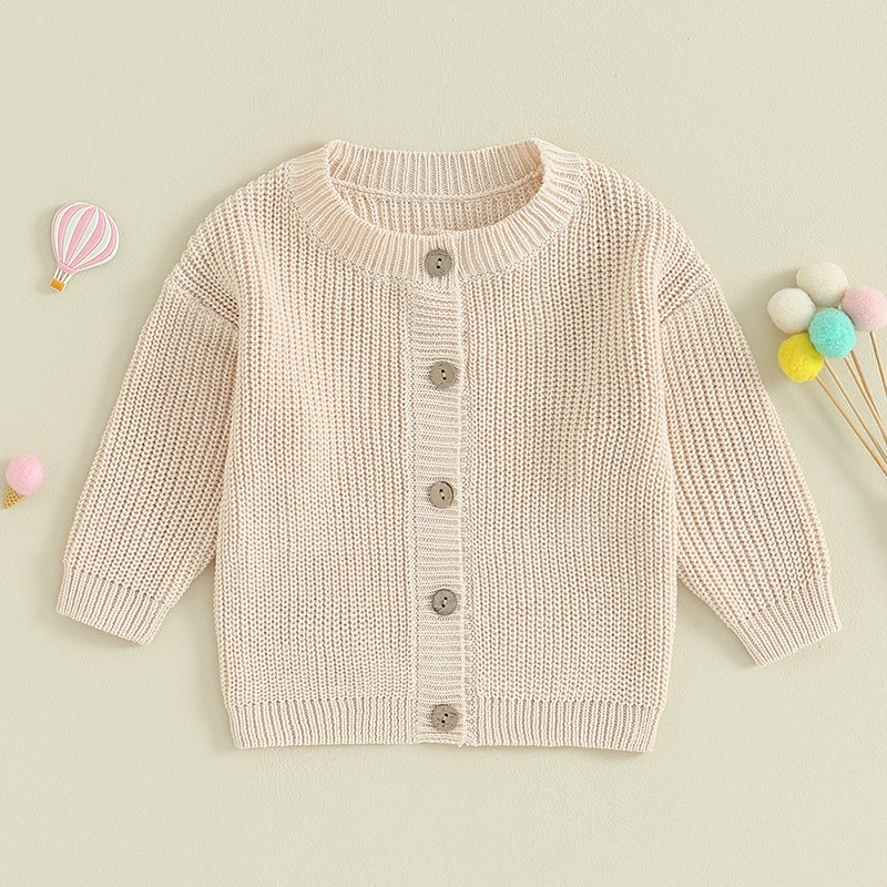

Baby Girls Knit Sweater Button Cardigan Tops Jacket Coat Outwear