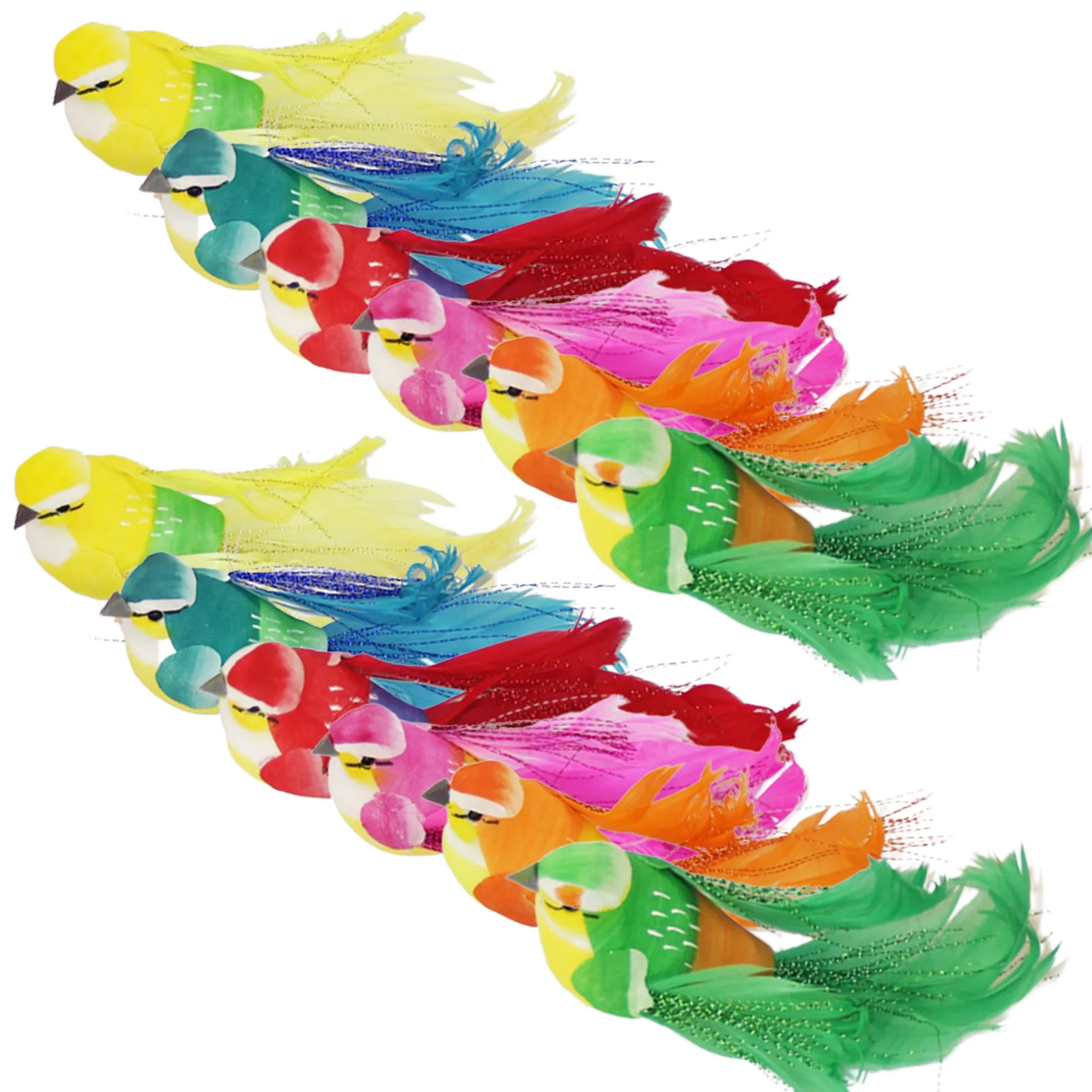 

12 шт. искусственные пенные перья птицы пенопластовые перья Воробей миниатюрные птицы для ремесла «сделай сам» птицы поделки украшение для ...