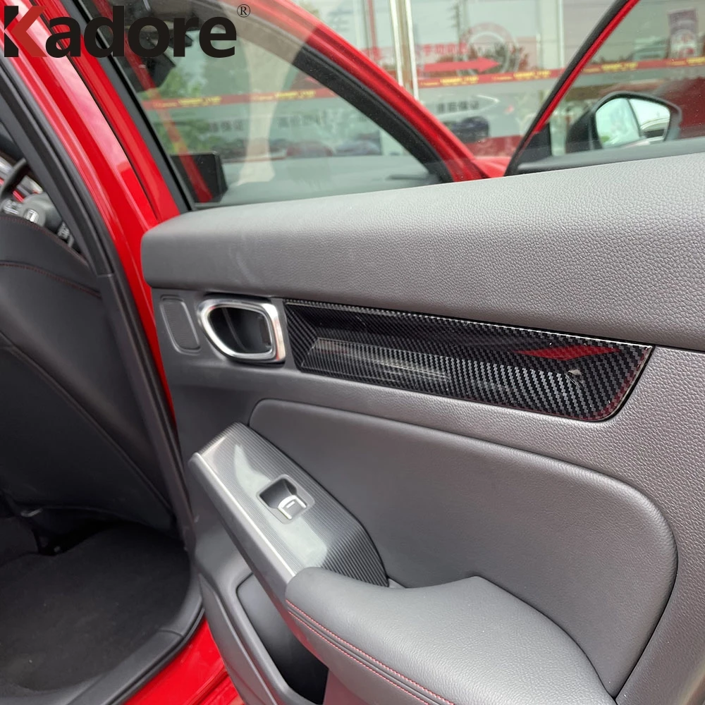 

4 шт., декоративные внутренние наклейки из углеродного волокна для Honda Civic Sedan 2022 2023