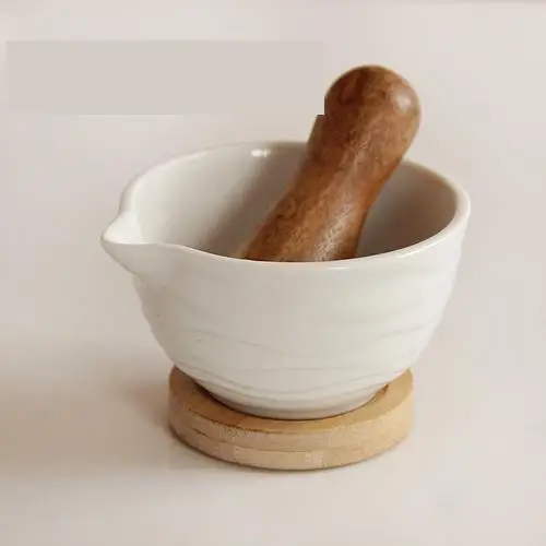 

Garlic Crusher Kitchen Grinding Tools Ceramic Mortar And Pestle