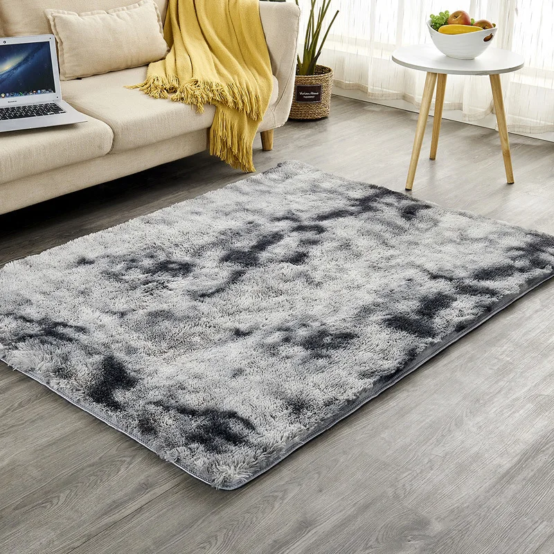 

Tie-Dyed Imitation Wool Carpet Plush European Ins Style Multi Size Home Decor Thicken Winter Soft Simple Modern Floor Mat 2022