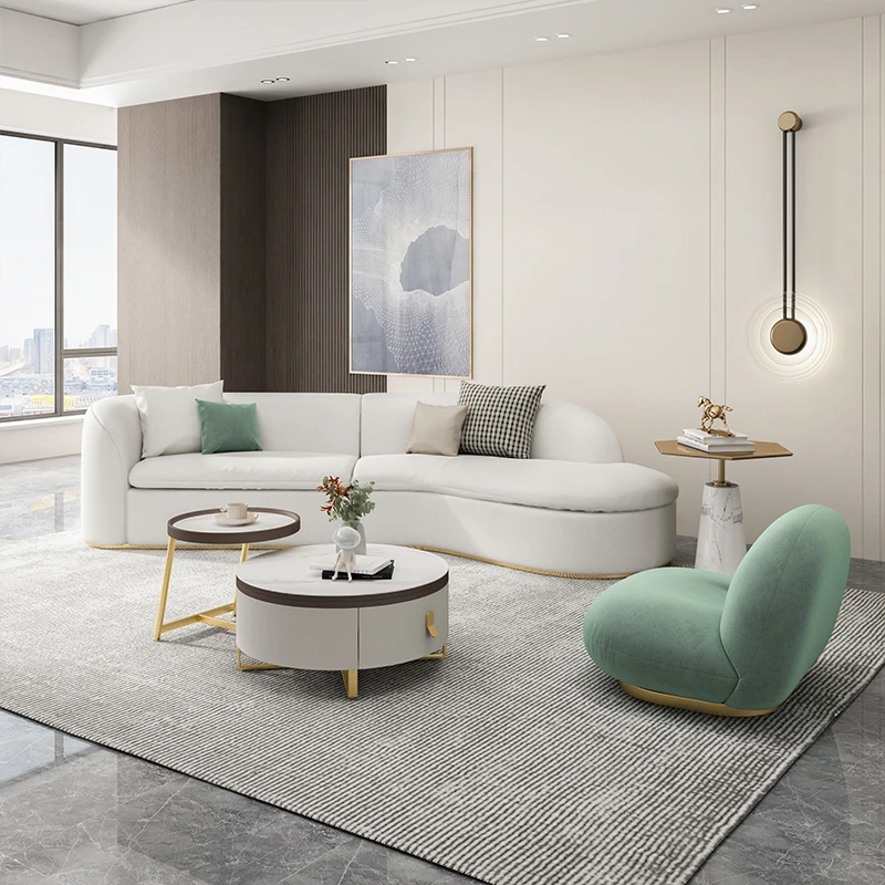 

Modular Nordic Living Room Sofas Lazy Luxury Luxury Recliner Living Room Sofas Modern Curved Canape Salon Home Furniture SR50LS