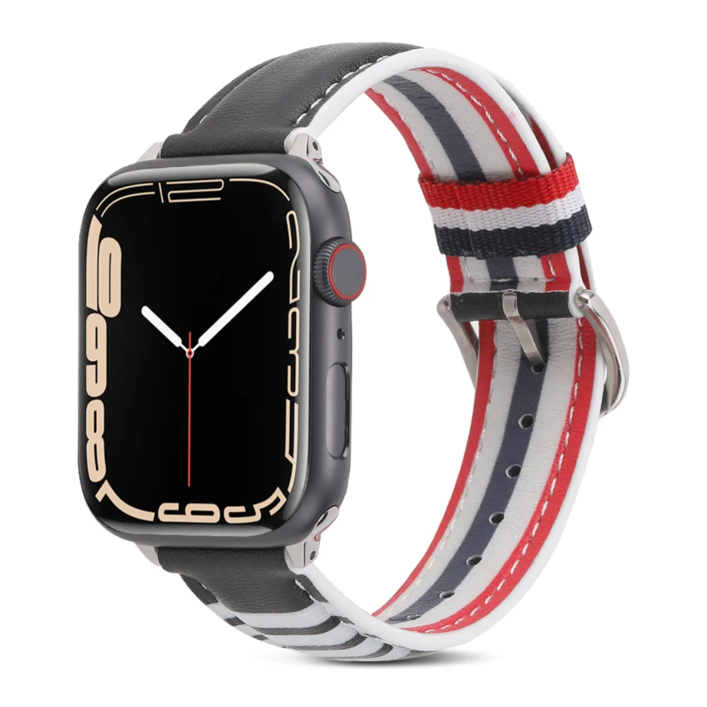 

Leather Strap For Apple watch band 45mm 41mm 44mm 40mm 42mm 38mm 45 mm watchband bracelet belt correa iwatch series 3 4 5 6 SE 8