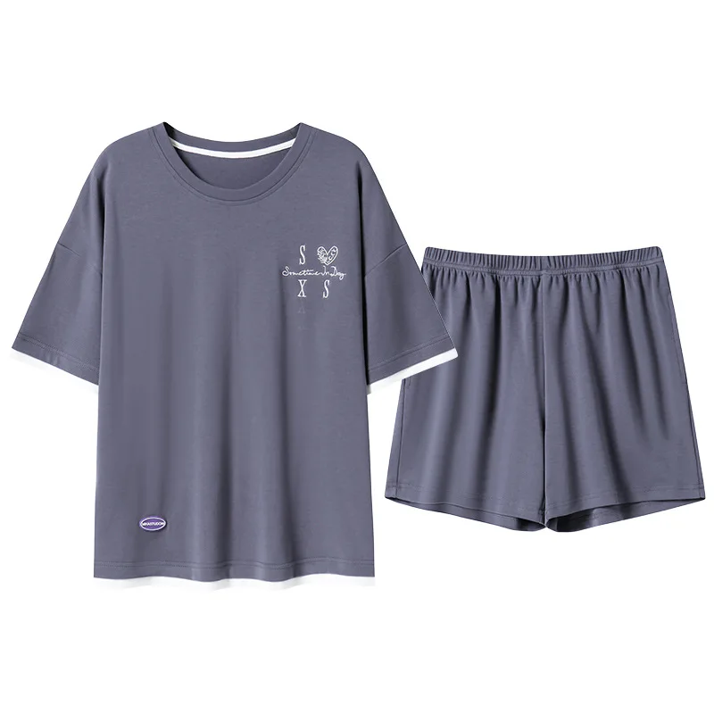 New Pajamas for Couples Matching Summer Pure Cotton Short-sleeved Shorts Home Service Suits Can Be Worn Outside Soft and Casual