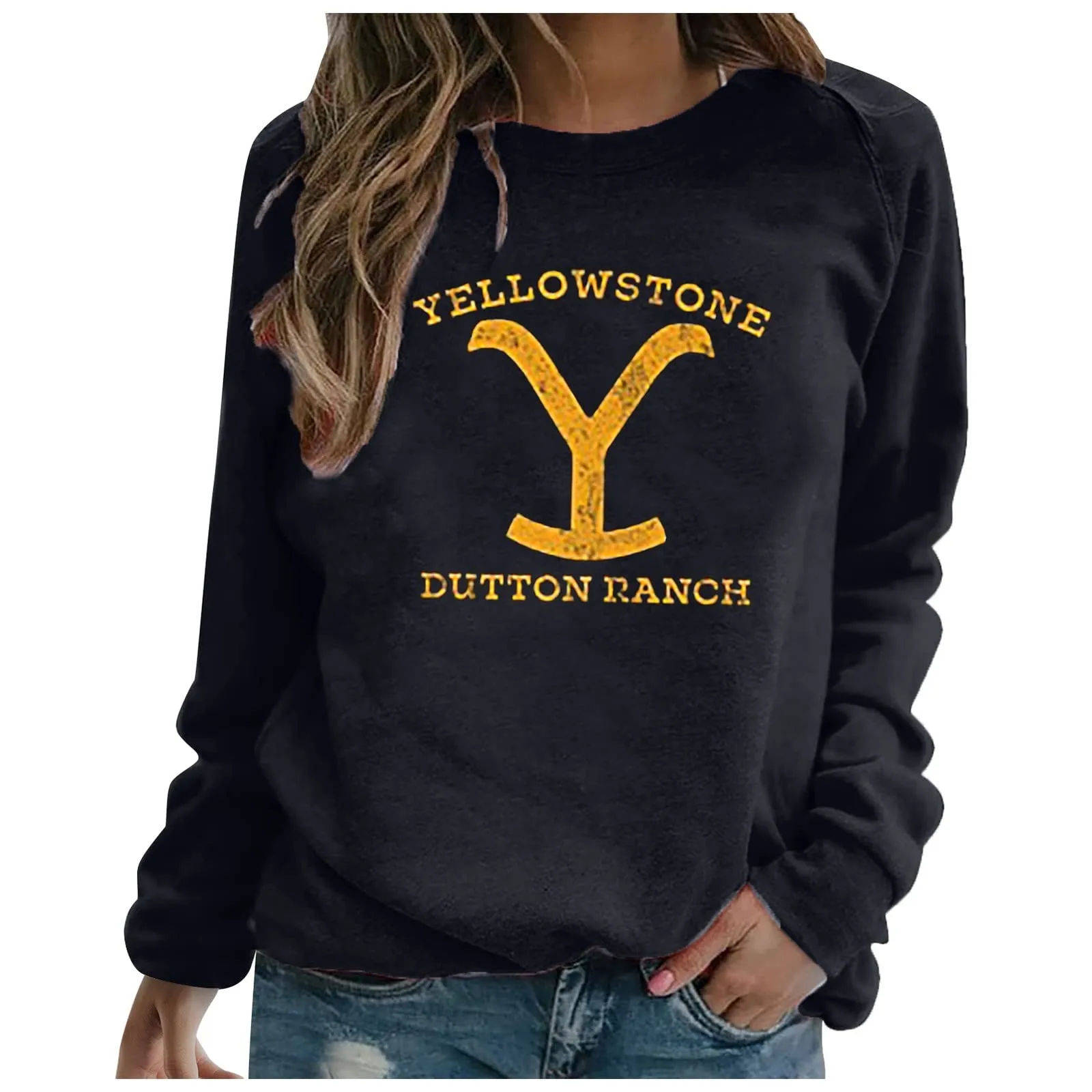 

2022 Spring Woman's Crewneck Yellowstone National Park Printing Hoodies Pullovers Oversize Female Loose Korean Style