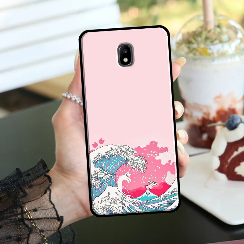 Чехол с японскими волнами аниме драконом для Samsung Galaxy J7 2017 J1 J3 J5 2016 A6 A8 J4 J6 Plus J8 A7 A9