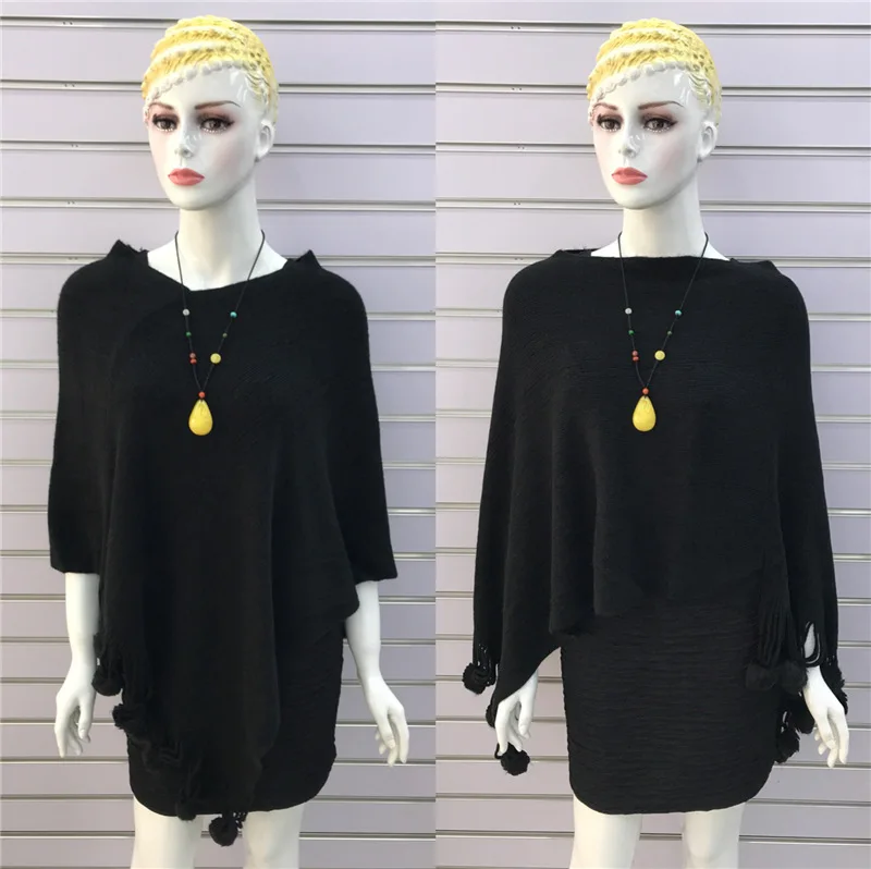 Женская шаль в Корейском стиле весенне-осенняя Вязаная Шаль с подвесным шариком