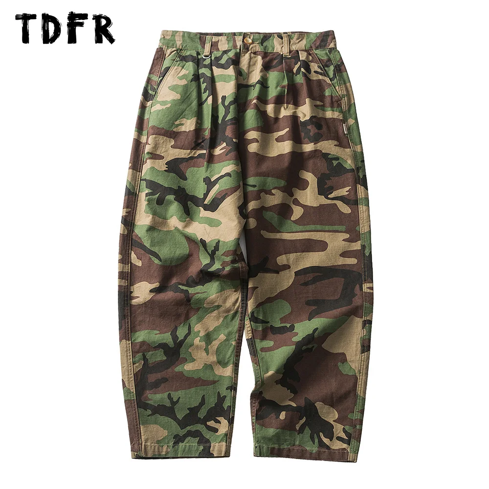 

Брюки-карго мужские камуфляжные, повседневные свободные зауженные штаны в стиле сафари, с широкими штанинами